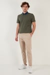 % 100 Pamuk Düğmeli Regular Fit Erkek Polo Yaka T Shirt 5902134 HAKİ