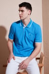 % 100 Pamuk Düğmeli Regular Fit Erkek Polo Yaka T Shirt 5902118 KOYU MAVİ