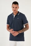 % 100 Pamuk Düğmeli Regular Fit Erkek Polo Yaka T Shirt 5902118 LACİVERT