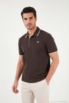 % 100 Pamuk Düğmeli Regular Fit Erkek Polo Yaka T Shirt 5902118 KAHVE