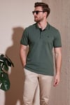 % 100 Pamuk Düğmeli Regular Fit Erkek Polo Yaka T Shirt 5902118 HAKİ