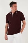 % 100 Pamuk Düğmeli Regular Fit Erkek Polo Yaka T Shirt 5902118 Vişne-Beyaz