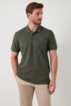 % 100 Pamuk Düğmeli Regular Fit Erkek Polo Yaka T Shirt 5902118 Haki-Mint