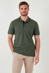 % 100 Pamuk Düğmeli Regular Fit Erkek Polo Yaka T Shirt 5902118 HAKİ
