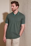 % 100 Pamuk Düğmeli Regular Fit Erkek Polo Yaka T Shirt 5902118 Haki-Mint