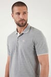 % 100 Pamuk Düğmeli Regular Fit Erkek Polo Yaka T Shirt 5902118 GRİ MELANJ