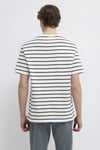 % 100 Pamuk Logolu Çizgili Bisiklet Yaka Erkek T Shirt 0612420-86678 SİYAH-BEYAZ