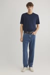 % 100 Pamuk Loose Fit Bisiklet Yaka Basic Erkek T Shirt 066249-70497 LACİVERT