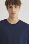 % 100 Pamuk Loose Fit Bisiklet Yaka Basic Erkek T Shirt 066249-70497 LACİVERT