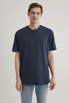 % 100 Pamuk Loose Fit Bisiklet Yaka Erkek T Shirt 067074-33207 LACİVERT