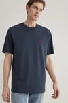 % 100 Pamuk Loose Fit Bisiklet Yaka Erkek T Shirt 067074-33207 LACİVERT