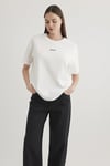% 100 Pamuk Loose Fit Bisiklet Yaka Logolu Kadın T Shirt 1612518-70057 EKRU