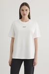 % 100 Pamuk Loose Fit Bisiklet Yaka Logolu Kadın T Shirt 1612518-70057 EKRU