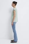 % 100 Pamuk Loose Fit Cep Detaylı V Yaka Kadın T Shirt 1600961-71780 MİNT