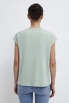 % 100 Pamuk Loose Fit Cep Detaylı V Yaka Kadın T Shirt 1600961-71780 MİNT