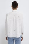% 100 Pamuk Loose Fit Çiçek Baskılı Uzun Kollu Kadın Gömlek 1210610-91381 KREM