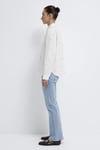 % 100 Pamuk Loose Fit Çiçek Baskılı Uzun Kollu Kadın Gömlek 1210610-91381 KREM