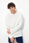 % 100 Pamuk Loose Fit İnce Triko Erkek Sweat 0612326-80194 BEJ