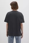 % 100 Pamuk Loose Fit Logo Baskılı Bisiklet Yaka Kadın T Shirt 1612518-70087 KÖMÜR