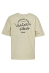 % 100 Pamuk Loose Fit Sırt Baskılı Bisiklet Yaka Erkek Çocuk T Shirt 912301-9856 AÇIK YEŞİL