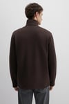 % 100 Pamuk Loose Fit Yarım Fermuarlı Dik Yaka Erkek Sweat 0S10519-89103 KAHVE