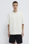 % 100 Pamuk Oversize Bisiklet Yaka Basic Erkek T Shirt 0613188-71610 KREM