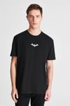 % 100 Pamuk Rahat Kesim Reflektör Detaylı Erkek T Shirt 066878-900 SİYAH
