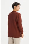 % 100 Pamuk Regular Fit Bisiklet Yaka Erkek Sweat L82IRY 906 KAHVE