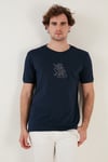 % 100 Pamuk Regular Fit Bisiklet Yaka Erkek T Shirt 5902617 İNDİGO