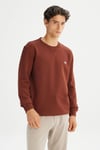 % 100 Pamuk Regular Fit Bisiklet Yaka Erkek Sweat L82IRY 906 KAHVE