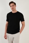 % 100 Pamuk Regular Fit Bisiklet Yaka Erkek T Shirt 5902407 SİYAH