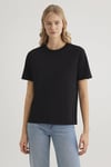 % 100 Pamuk Regular Fit Bisiklet Yaka Kadın T Shirt 1600955-900 SİYAH
