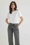 % 100 Pamuk Regular Fit Bisiklet Yaka Kadın T Shirt 1600955-620 BEYAZ