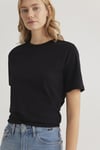 % 100 Pamuk Regular Fit Bisiklet Yaka Kadın T Shirt 1600955-900 SİYAH