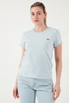 % 100 Pamuk Regular Fit Bisiklet Yaka Kadın T Shirt A4917-0008 MAVİ