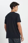 % 100 Pamuk Regular Fit Bisiklet Yaka Logolu Erkek T Shirt L241521 001 SİYAH