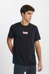 % 100 Pamuk Regular Fit Bisiklet Yaka Logolu Erkek T Shirt L241521 001 SİYAH