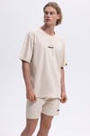 % 100 Pamuk Regular Fit Bisiklet Yaka Logolu Erkek T Shirt EM391-ECR EKRU