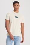 % 100 Pamuk Regular Fit Bisiklet Yaka Logolu Erkek T Shirt L241521 614 BEJ