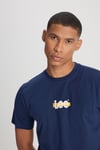 % 100 Pamuk Regular Fit Bisiklet Yaka Logolu Erkek T Shirt L241521 410 LACİVERT