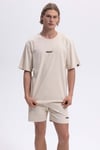 % 100 Pamuk Regular Fit Bisiklet Yaka Logolu Erkek T Shirt EM391-ECR EKRU