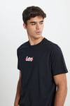 % 100 Pamuk Regular Fit Bisiklet Yaka Logolu Erkek T Shirt L241521 001 SİYAH