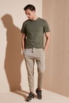 % 100 Pamuk Regular Fit Bisiklet Yaka T shirt Erkek T Shirt 5902511 HAKİ