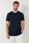 % 100 Pamuk Regular Fit Bisiklet Yaka T shirt Erkek T Shirt 5902511 İNDİGO