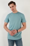 % 100 Pamuk Regular Fit Bisiklet Yaka T shirt Erkek T Shirt 5902511 MAVİ