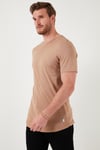 % 100 Pamuk Regular Fit Bisiklet Yaka T shirt Erkek T Shirt 5902511 TOPRAK