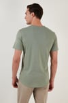 % 100 Pamuk Regular Fit Bisiklet Yaka T shirt Erkek T Shirt 5902511 ELMA YEŞİLİ