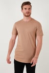 % 100 Pamuk Regular Fit Bisiklet Yaka T shirt Erkek T Shirt 5902511 TOPRAK