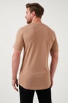 % 100 Pamuk Regular Fit Bisiklet Yaka T shirt Erkek T Shirt 5902511 TOPRAK
