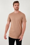 % 100 Pamuk Regular Fit Bisiklet Yaka T shirt Erkek T Shirt 5902511 TOPRAK